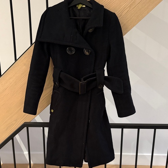 Soia & Kyo Jackets & Blazers - Soia & Kyo Elegant Black Wool Blend Trench Coat
